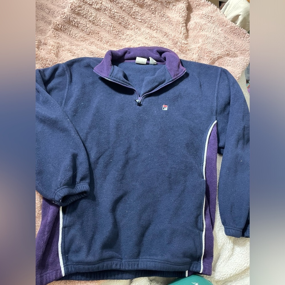 Vintage FILA Fleece Quarter Zip Oversized Grandpa Jacket